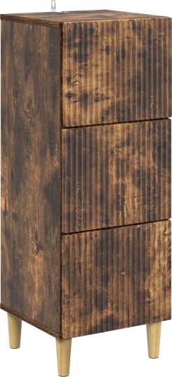 vidaXL Skuffeskap Røkt Eik 33 x 34,5 x 90 cm Konstruert tre