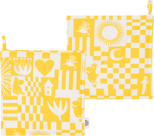 Moomin Arabia Mummi gryteklut Fest 22x22 cm 2 pk Gul Moomin Arabia Mummi gryteklut Fest 22x22 cm 2 pk Gul