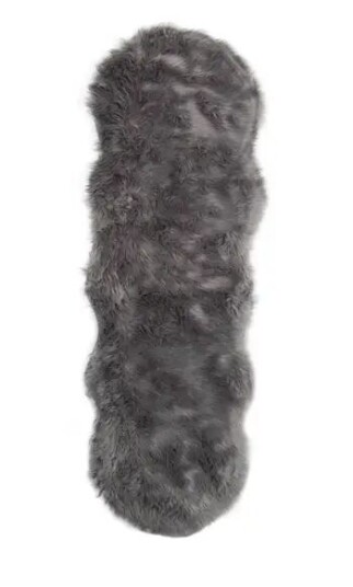 Home-tex Lammeskinn - 60x180 cm - Grå - Imiterte lammeskinn til hjemmet