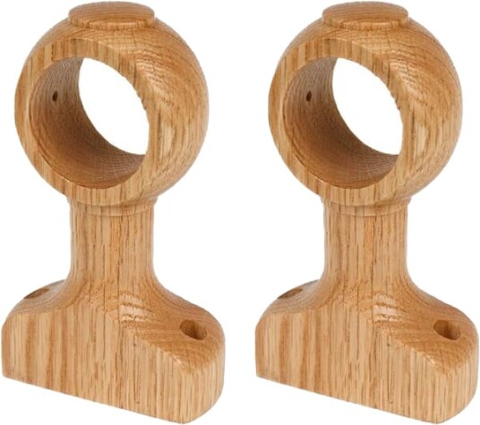 HEVSTIL 2 pakning gardinstangbraketter i naturlig tre – solide gardinstangholdere i tre for 3,5 cm 1 2/5\" stenger