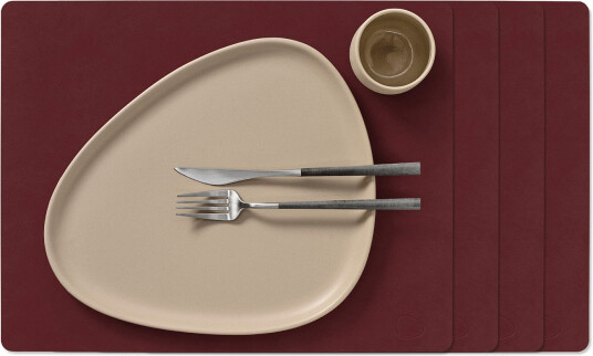 LIND DNA 4 Set Table Mat Square L Nupo Burgundy Burgundy 35X45CM
