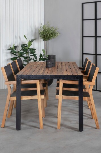 Venture Home   Spisegruppe Bois med 6 spisestoler Venice   Brun