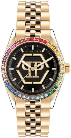 Philipp Plein Dameklokke PW2BA0623 Street Couture Sort/Gulltonet