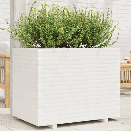 Plantekasse hvit 90x60x72,5 cm heltre furu