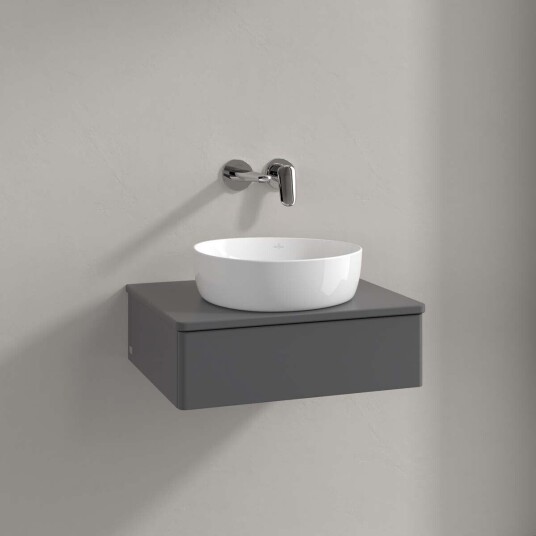 Villeroy & Boch  Antao Servantskap med 1 skuff 60x50x19 cm u/lys Antrasitt Matt