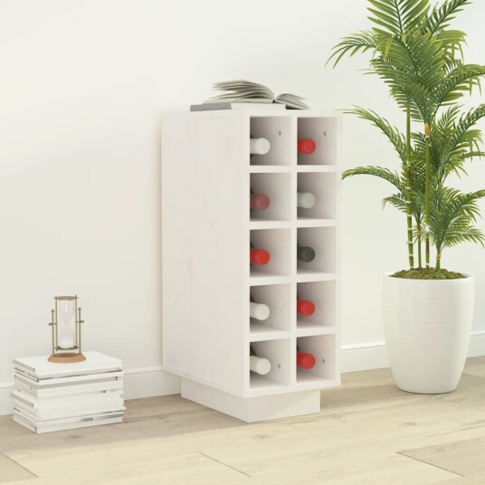 vidaXL Vinhylle hvit 23x34x61 cm heltre furu vidaXL Vinhylle hvit 23x34x61 cm heltre furu