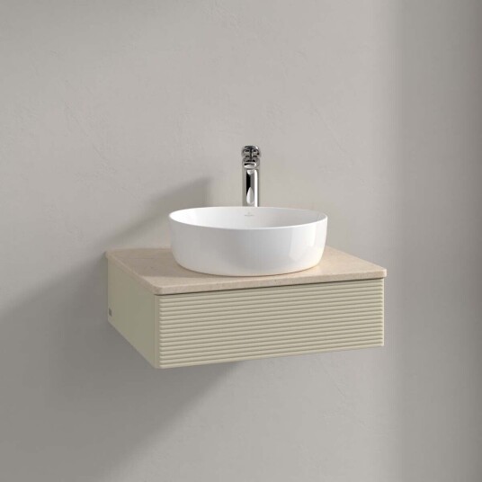 Villeroy & Boch Antao Servantskap med 1 skuff 60x50x19 cm m/lys Grå Matt/Crème Villeroy & Boch Antao Servantskap med 1 skuff 60x50x19 cm m/lys Grå Matt/Crème