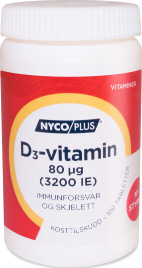 Nycoplus D3 Vitamin 80 µg 100 tabletter Nycoplus D3 Vitamin 80 µg 100 tabletter