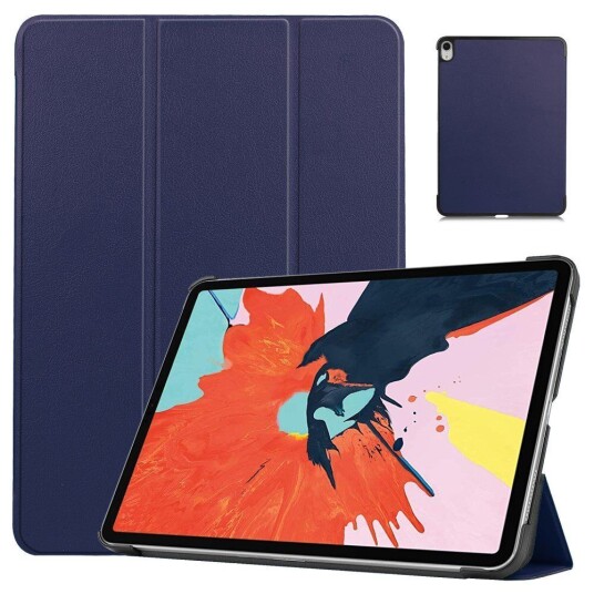 INCOVER iPad Air (2022/2020) Tri-fold Skinn Flip Deksel med Stylus Pen Holder - Mørkeblå