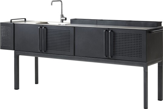 Cane-line Drop Utekjøkken modul inkl. 3 hylder, Lava grey, aluminium Cane-line Drop Utekjøkken modul inkl. 3 hylder, Lava grey, aluminium