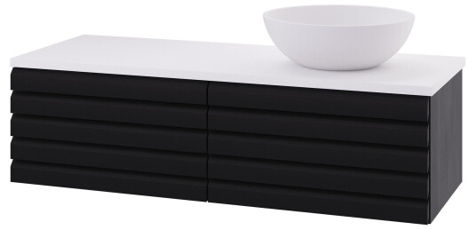 Linn Bad Selma Eikestav Heltre D45cm Servantskap Svart eik / 120cm Høyre