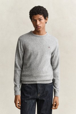Gant Superfine Lambswool C Neck GREY MELANGE M Gant Superfine Lambswool C Neck GREY MELANGE M