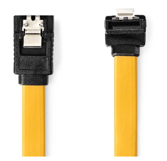Nedis SATA kabel | 6 Gbps | SATA 7 Pin Hun | SATA 7 Pin Hun | Nikkel belagt | 0.50 m | Flatt | PVC | Gul | Boks