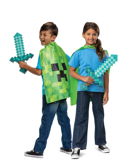 Disguise Minecraft Sverd & Kappe Sett Multi Patterned S 5 6