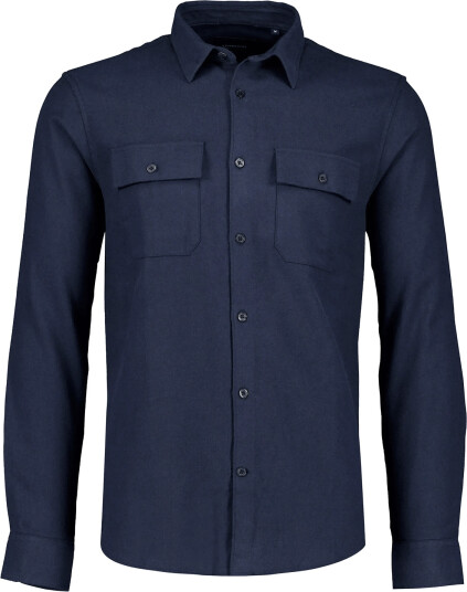Lindbergh Brushed Cotton Shirt L/S Navy L