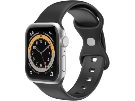 Armband Till Apple Watch 42/44/45Mm Silikon Svart