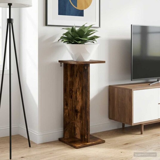 Planteholder Røkt Eik 25 x 25,5 x 60,5 cm Konstruert tre