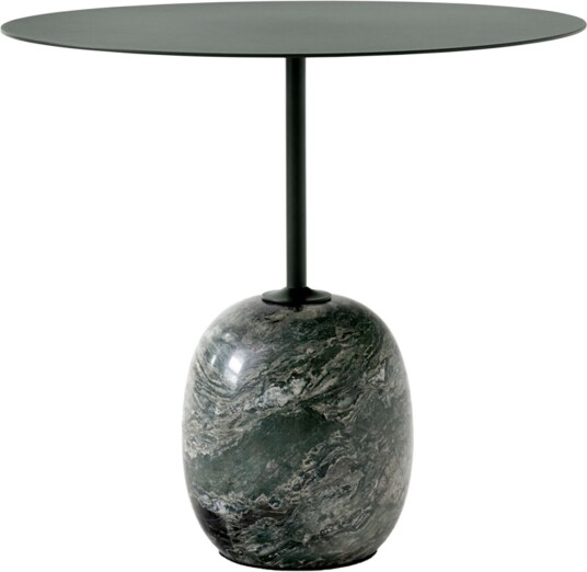 &Tradition &tradition; - Lato Table Ln9 Oval 40 X 50 Cm Deep Green/verde Alpi Marble Sidebord Luca Nichetto Grønn Metall/stein