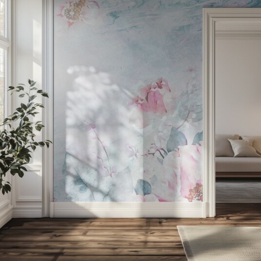 Tapet Kunstnerisk Blomsterdesign Tapet Kunstnerisk Blomsterdesign