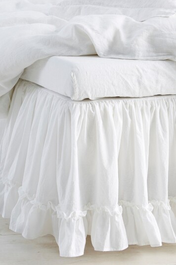 Ellos Home Sengekappe Juliette Frill høyde 45 cm Hvit