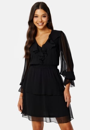 BUBBLEROOM Cheyenne Frill dress Black 34