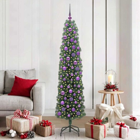  Kunstig juletre med 300 LED grønn 180 cm PVC og stål og plast