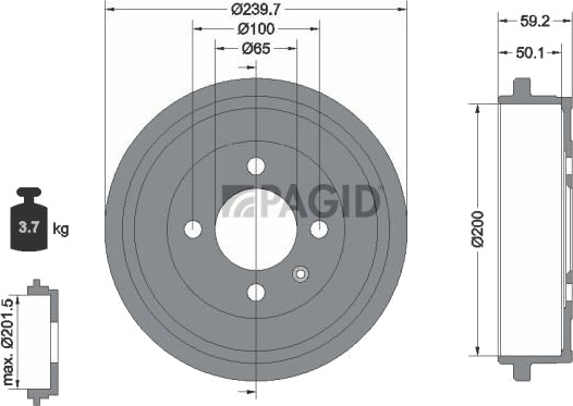 PAGID 62933N Bremsetrommel PAGID 62933N Bremsetrommel