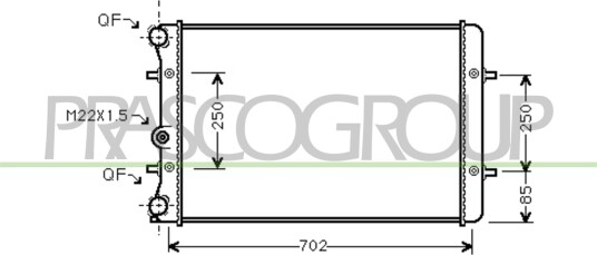 PRASCO AD016R002 Radiator motorkjøling