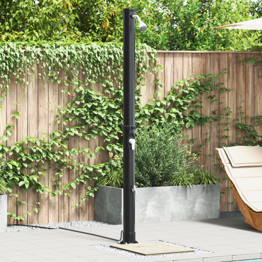 vidaXL Utendørs solardusj Svart 217 cm PVC og aluminium vidaXL Utendørs solardusj Svart 217 cm PVC og aluminium