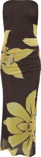 Bardot Ciera Strapless Mesh Dress Brown M Bardot Ciera Strapless Mesh Dress Brown M