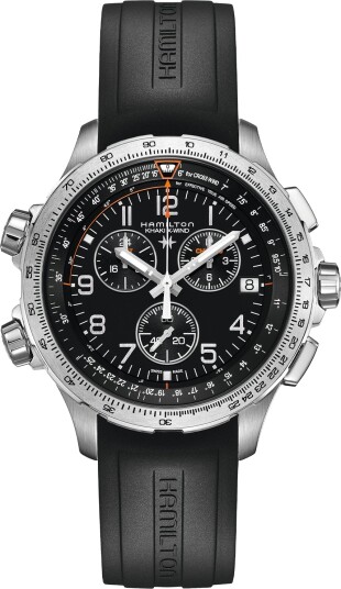 Hamilton Khaki Aviation X-Wind GMT Chrono Quartz H77912335 - Herre - 46 mm - Analog - Kvarts urverk - Safirglass