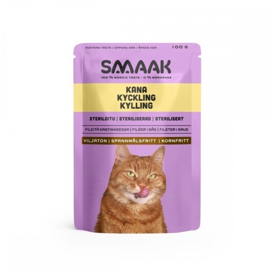 Smaak Cat Adult Sterilised Kylling Våtfôr 100 G