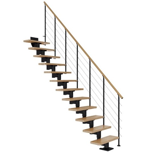 Dolle Cork Rett Trapp Svart-style 6-lakkert Eik-11 - Loddrett Høyde 222 270 Cm