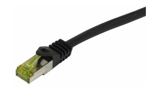 Patchkabel Rj45 Cat6a 500Mhz 3M Svart Sstpsftp Pur Innendørsutendørsindu Uvvannoljebestandig Awg26 Med Cat7 Råkabel Synergy 21