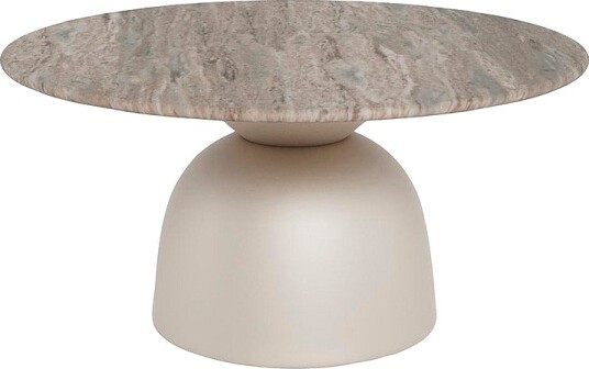 AC Design Furniture Ferrol rundt salongbord plate i polert marmor søylefot Ø80x42 cm Grå