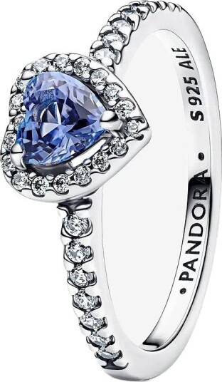 Pandora Heart Sterling Silver Ring With - BLUE - 48