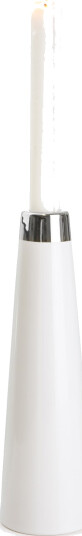 Enjoy Design Lysestake hvit/sølv H:24 Ø:7cm Enjoy Design Lysestake hvit/sølv H:24 Ø:7cm