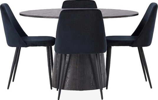 Venture Home Spisegruppe Lanzo med 4 stk stoler Night Svart Venture Home Spisegruppe Lanzo med 4 stk stoler Night Svart