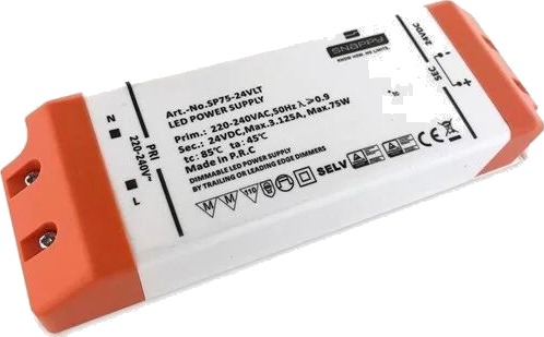 24V Led Driver 75W Ip20 Sp75 24Vlt Dæmpbar Snappy