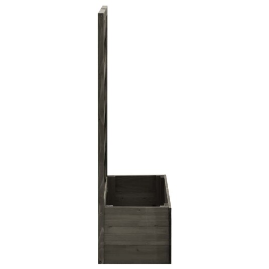 vidaXL Blomsterkasse med espalier grå 50x25x90 cm heltre gran