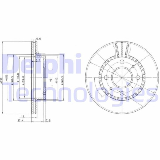 Bremseskive DELPHI BG3206 Bremseskive DELPHI BG3206