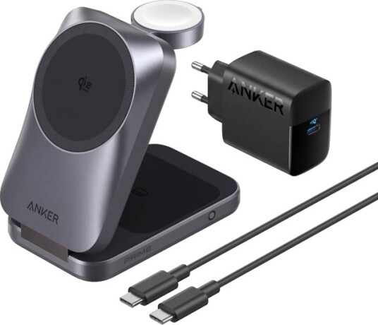 Anker Prime Foldable trådløs ladestasjon 3-i-1 MagGo Svart