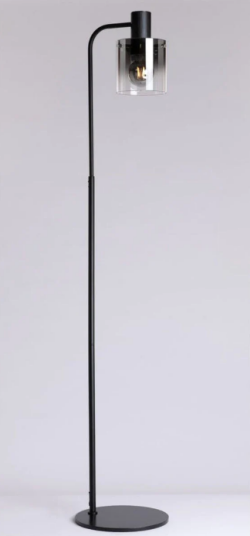 Roxy gulvlampe Svart/Røykfarget glass