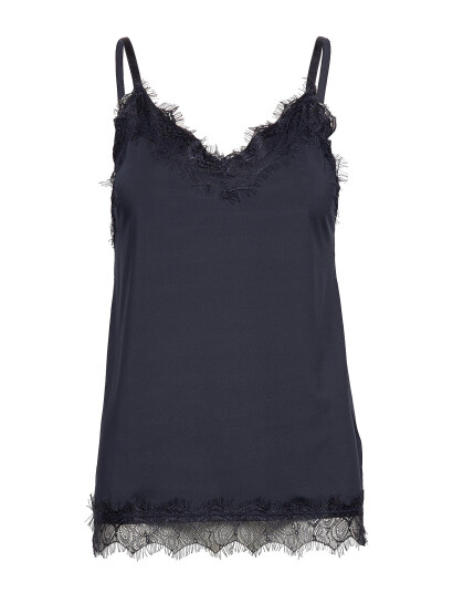 FREE/QUENT Top From Freequent In A Light Material. The Top Has A Simple Silhouette With Nar - Navy - XXL