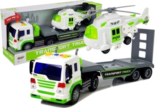 Lean Sport Batteridrevet Transportvogn 1:16 Med Helikopter