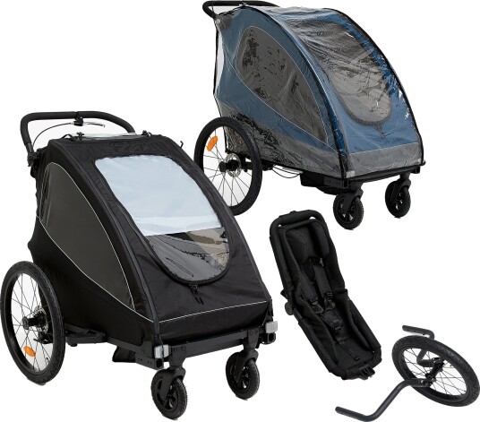 Beemoo Activity Sport Sykkelvogn Inkl. Newborn Set, Løpesett &  Regntrekk, Black