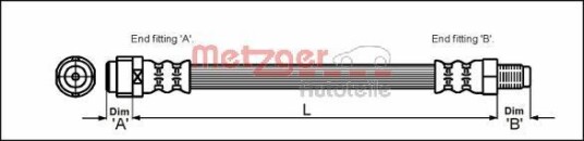 Bremseslange METZGER 4110581