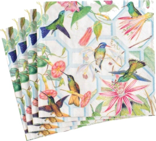 Caspari   Hummingbird Trellis serviett 33x33 cm 20 stk