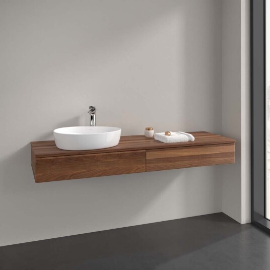 Villeroy & Boch  Antao Servantskap med 2 skuffer 160x50x19 cm m/lys Valnøtt