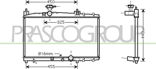 PRASCO TY320R005 Radiator motorkjøling